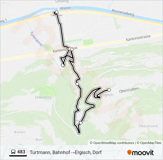 483 Bus Line Map
