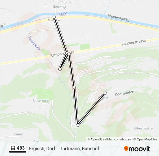 483 Bus Line Map