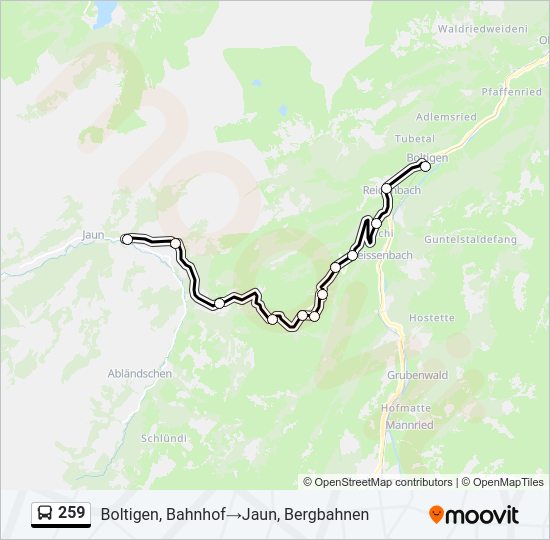 259 Bus Line Map