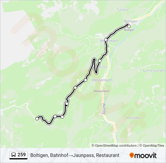 259 Bus Line Map