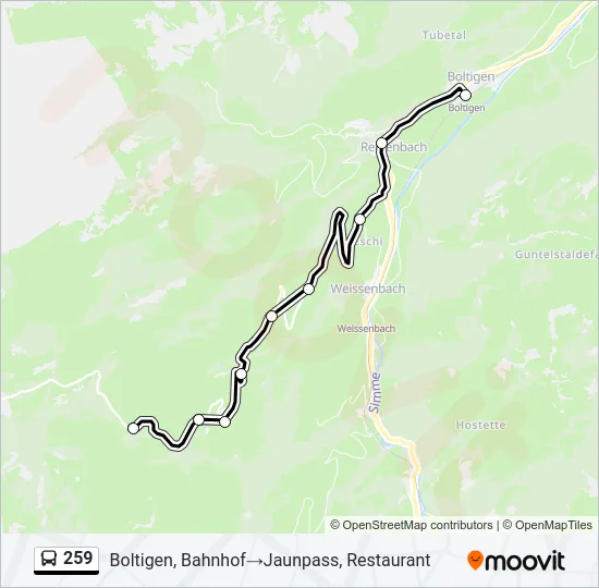 259 Bus Line Map