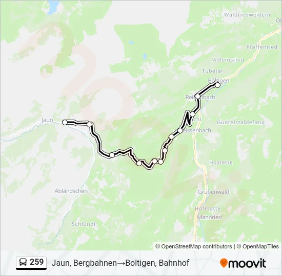 259 Bus Line Map