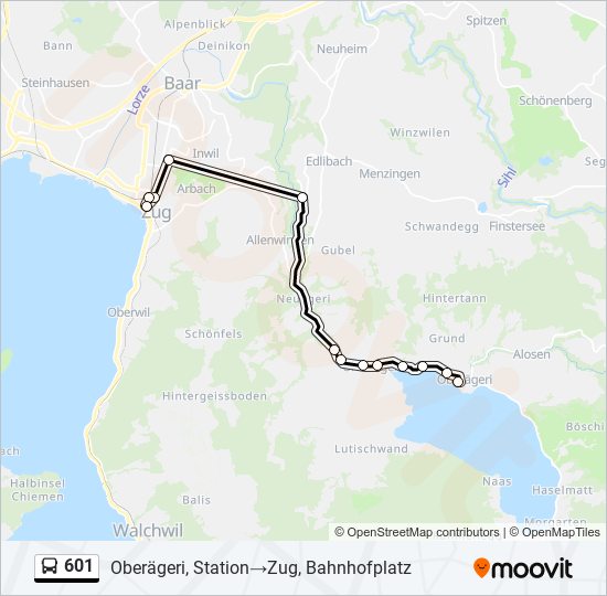601 Bus Line Map