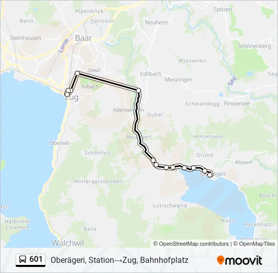 601 Bus Line Map