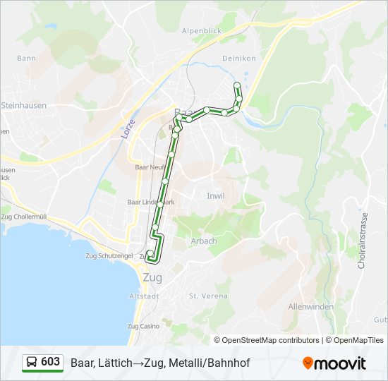 603 Bus Line Map