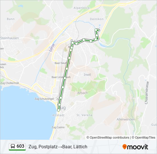 603 Bus Line Map