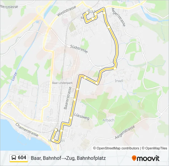 Plan de la ligne 604 de bus