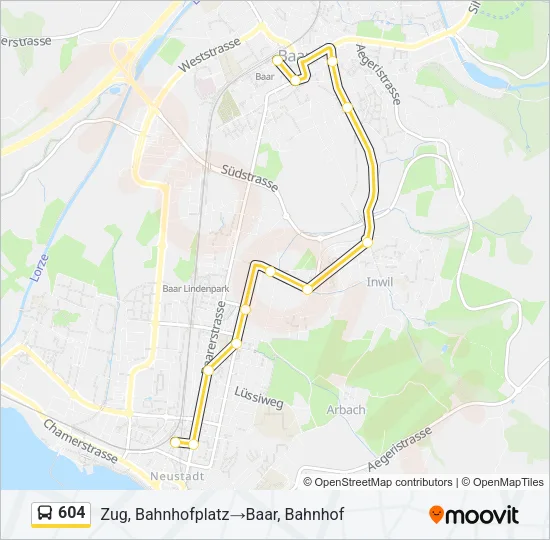 604 Bus Line Map