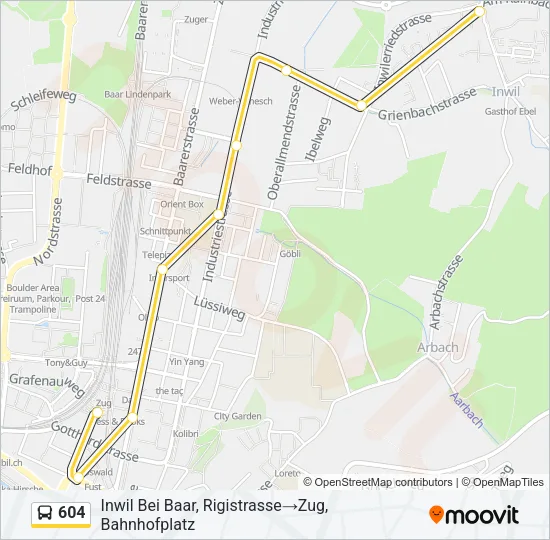 604 Bus Line Map