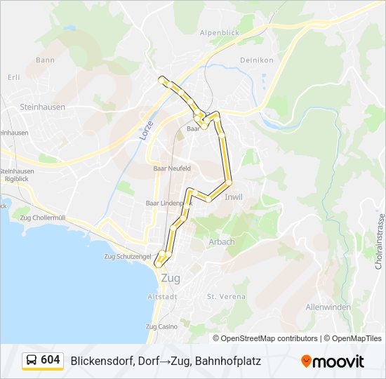 604 Bus Line Map