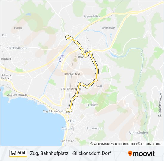 604 Bus Line Map