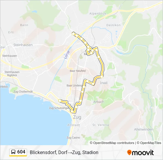 604 Bus Line Map