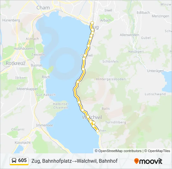 605 Bus Line Map