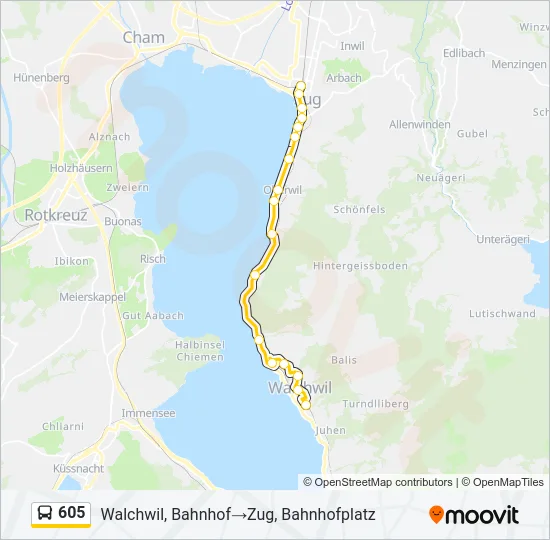 605 Bus Line Map