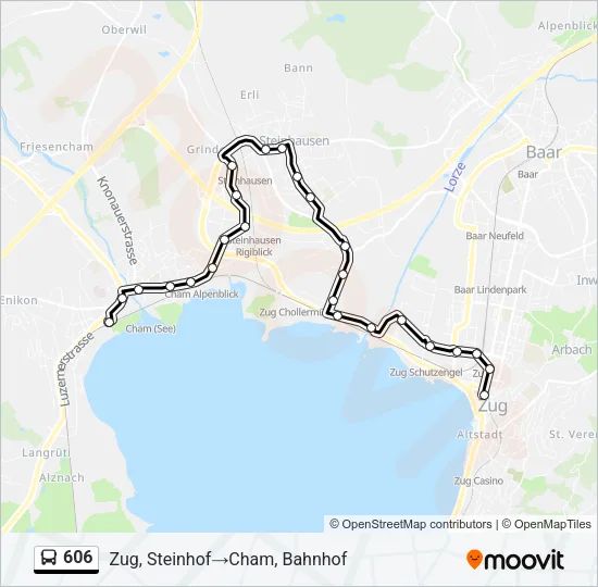 606 Bus Line Map
