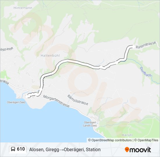 610 Bus Line Map