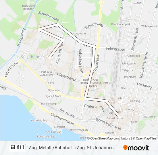 611 Bus Line Map