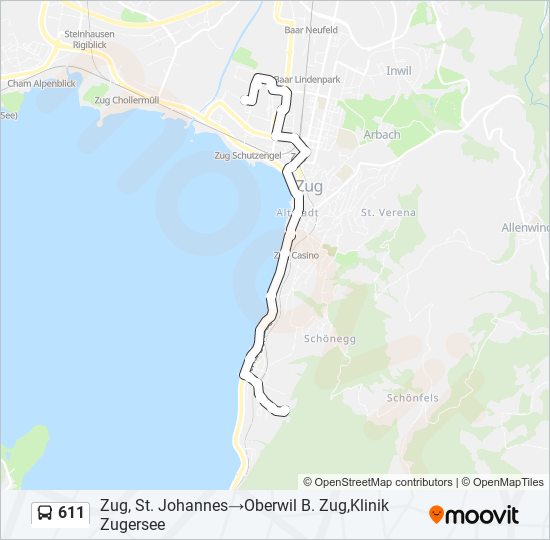 611 Bus Line Map