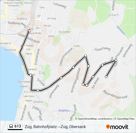 613 Bus Line Map