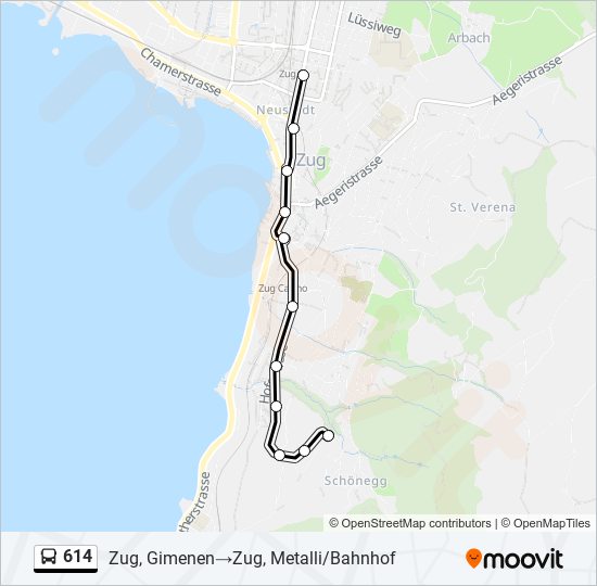 614 Bus Line Map