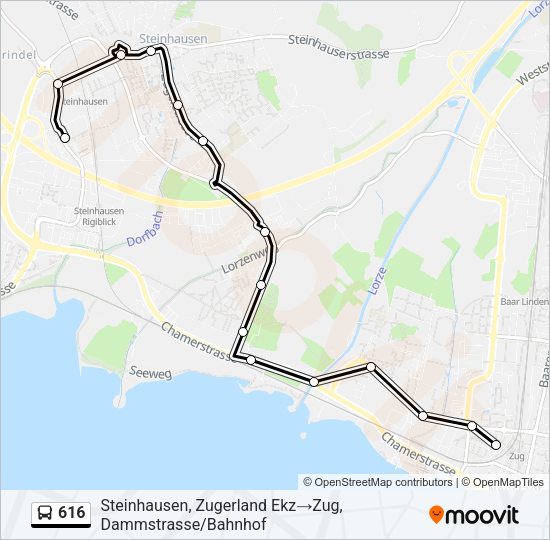 616 Bus Line Map