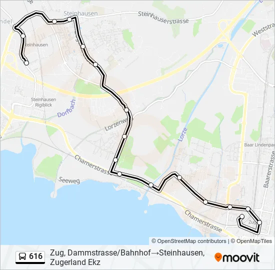 616 Bus Line Map