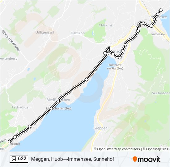 622 Bus Line Map