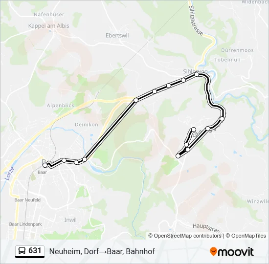 631 Bus Line Map