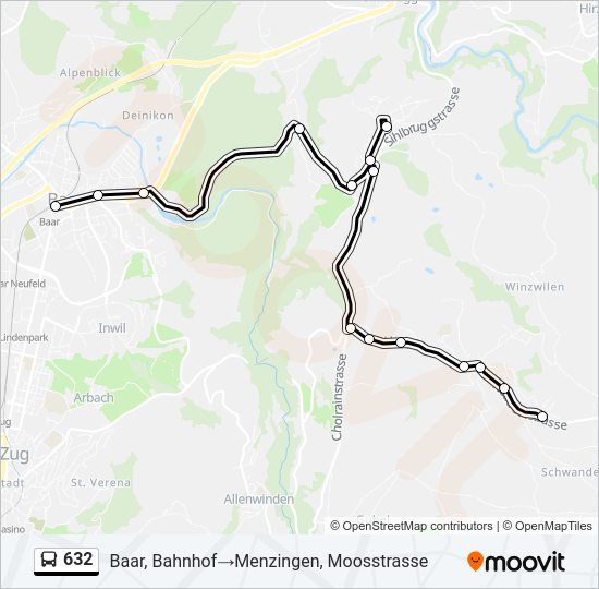 632 Bus Line Map