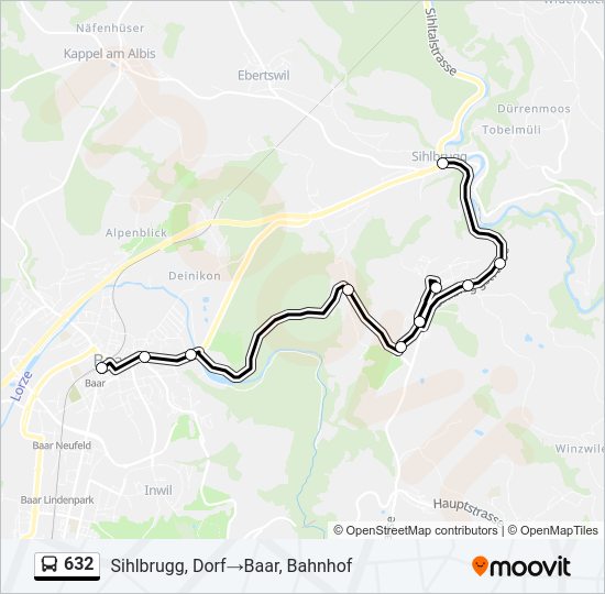 632 Bus Line Map