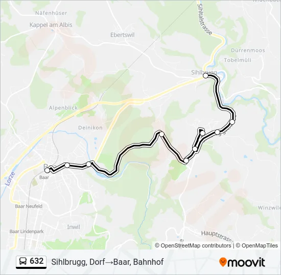 632 Bus Line Map
