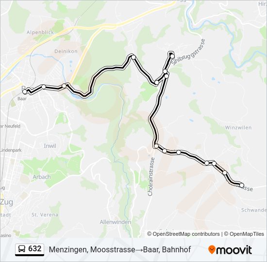 632 Bus Line Map