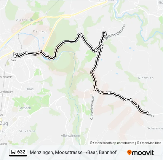 632 Bus Line Map