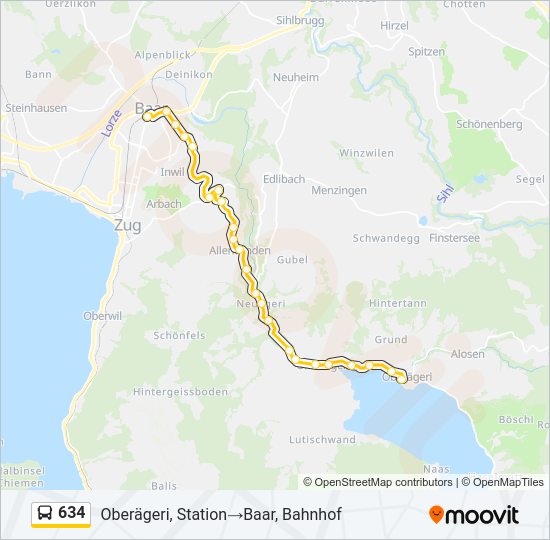 634 Bus Line Map