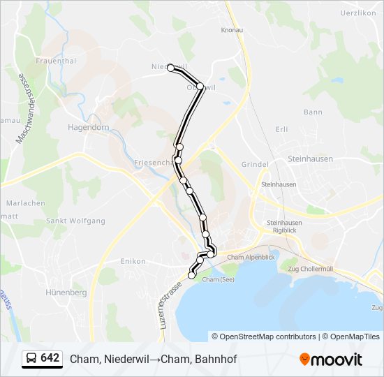 642 Bus Line Map