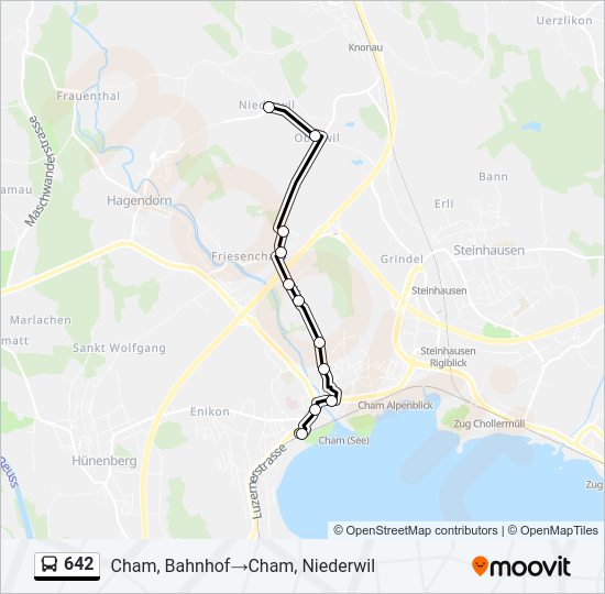642 Bus Line Map