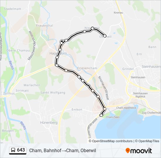 643 Bus Line Map