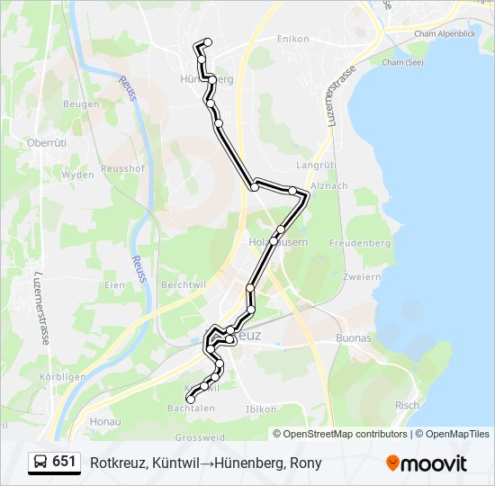 651 Bus Line Map