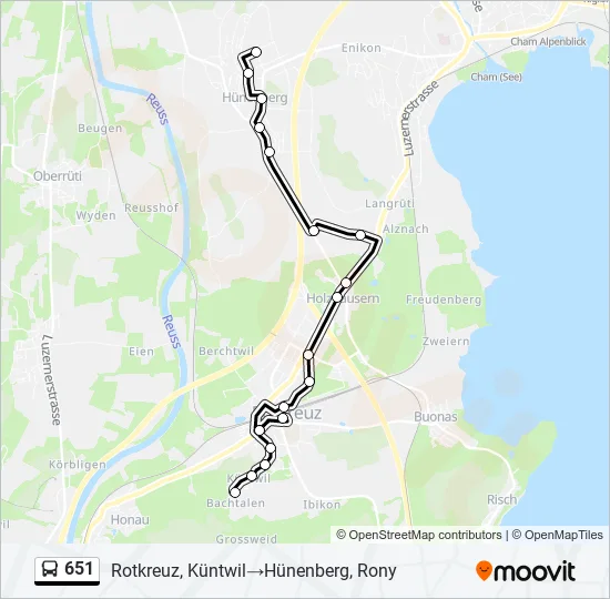 651 Bus Line Map