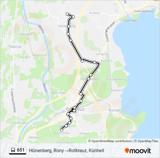 651 Bus Line Map