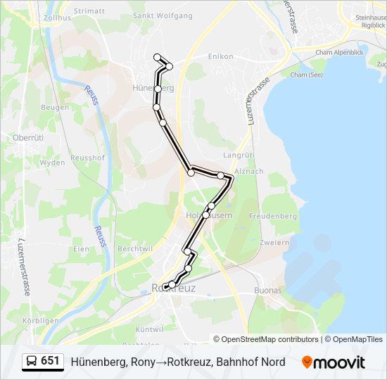 651 Bus Line Map
