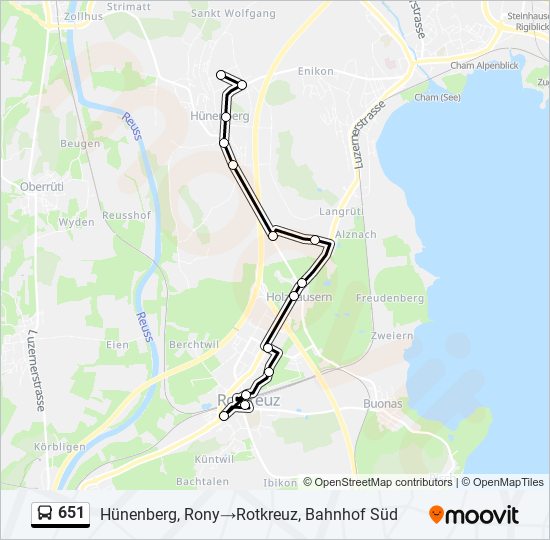 651 Bus Line Map