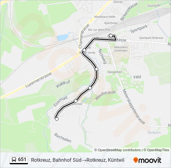 651 Bus Line Map