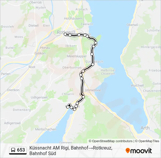653 Route: Schedules, Stops & Maps - Küssnacht AM Rigi, Bahnhof‎→ ...