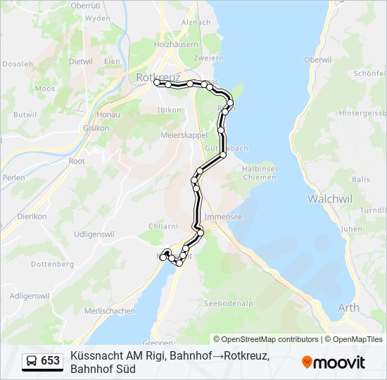 653 Bus Line Map