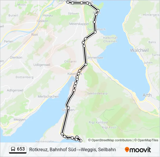 653 Bus Line Map