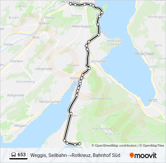 653 Bus Line Map