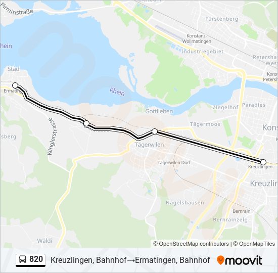 820 Bus Line Map