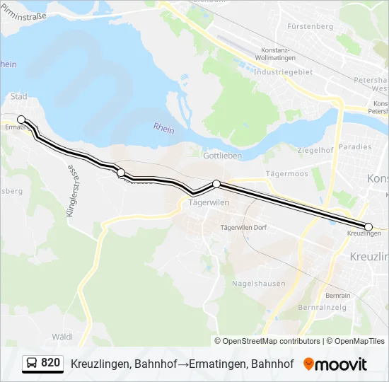 820 Bus Line Map
