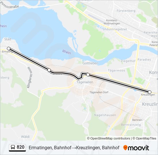 820 Bus Line Map